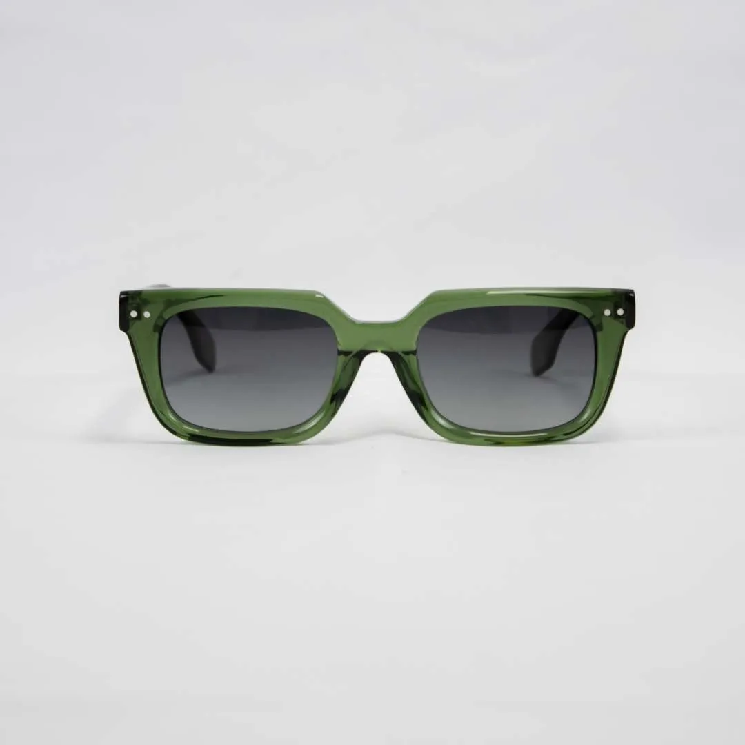 Rectangular Green Frame with Polarized Lenses - OS Sunglasses