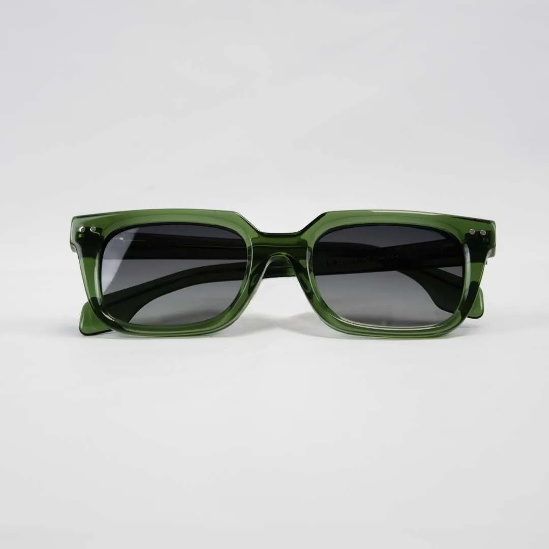 Rectangular Green Frame with Polarized Lenses - OS Sunglasses