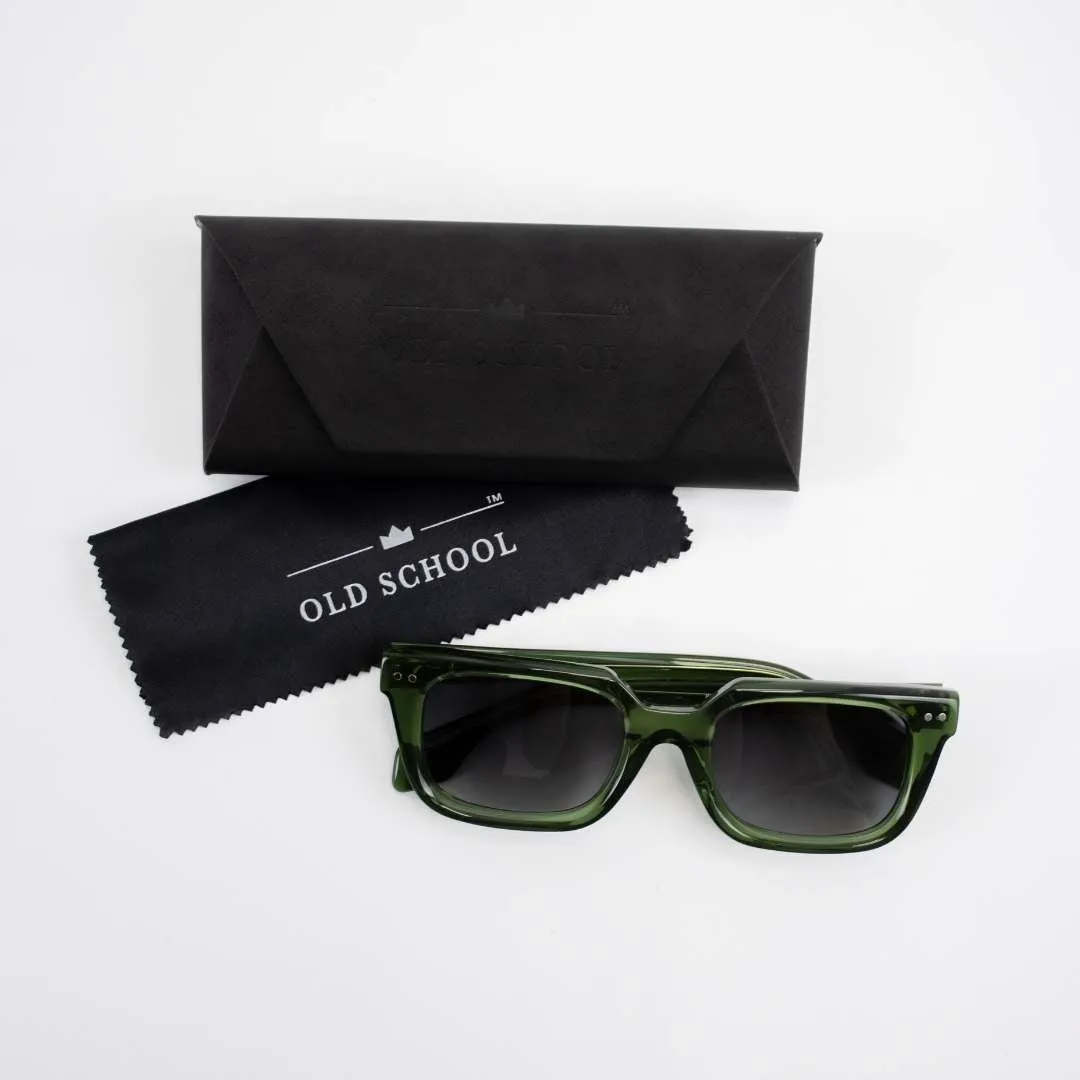 Rectangular Green Frame with Polarized Lenses - OS Sunglasses