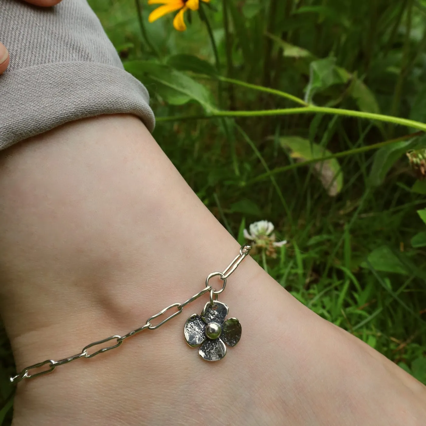 Reversible Flower Anklet