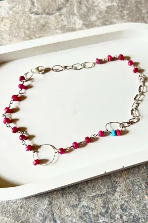 Ruby   Turquoise Anklet