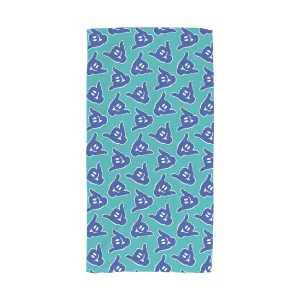 Shaka Face Aqua Beach Towel