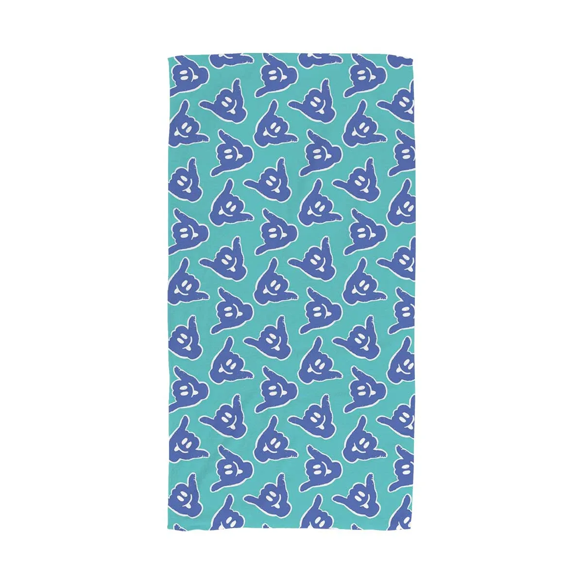 Shaka Face Aqua Beach Towel