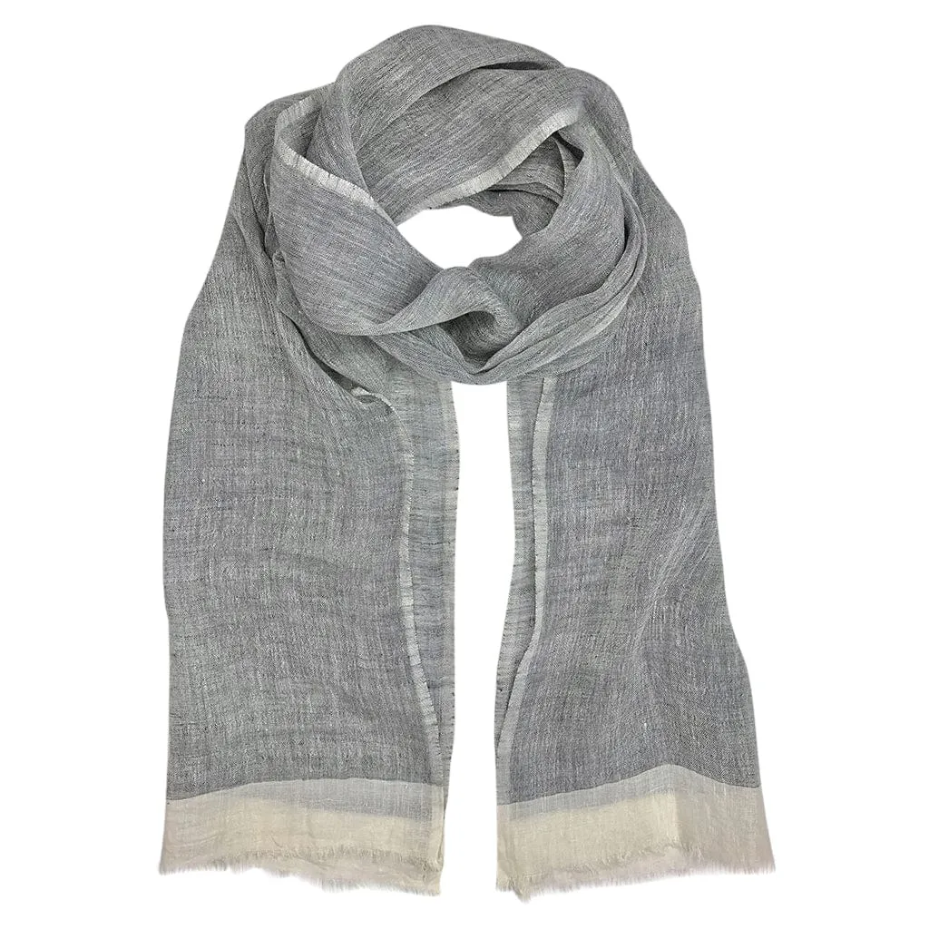 SLATE   SALT Women's Gauze Linen Two Tone Scarf