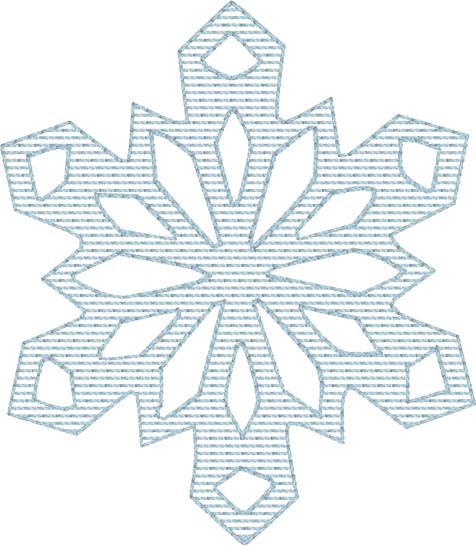 Snowflake Stripes 3 - Machine Embroidery Quilting Design - 4x4 Hoop