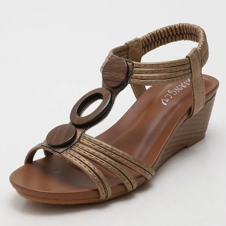 Soft Thick Sole Large Size Wedge Heel Sandals