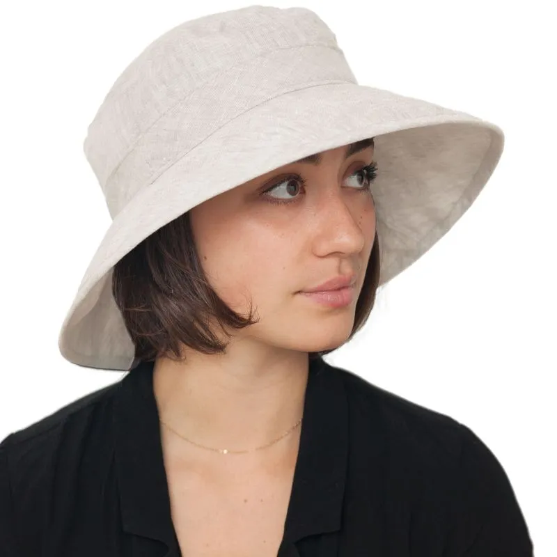 Sun Protection Garden Hat - Linen Chambray