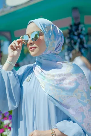 The Wonderland Satin Shawl - Airy Blue