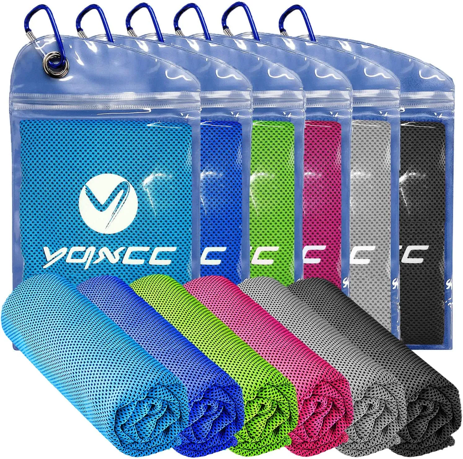 YQXCC 4 Pack Cooling Towel (47"x12") Ice Towel for Neck, Microfiber Cool Towel, Soft Breathable Chilly Towel for Yoga, Sports, Golf, Gym, Camping, Running, Fitness, Workout & More Activities